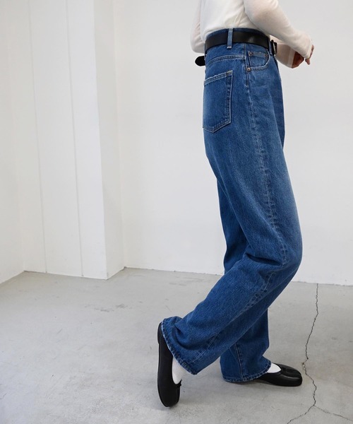 CANAL JEAN（キャナルジーン）の「YA-YA(ヤヤ) "Blooming"ハイウエストルーズデニムパンツ（デニムパンツ・レディース・ブルー・24/25/26）」の15枚目の写真