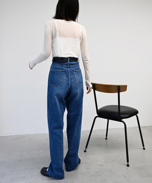 CANAL JEAN（キャナルジーン）の「YA-YA(ヤヤ) "Blooming"ハイウエストルーズデニムパンツ（デニムパンツ・レディース・ブルー・24/25/26）」の12枚目の写真