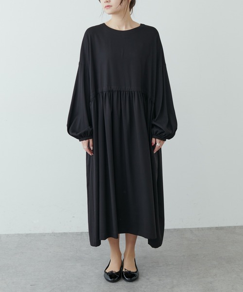 PUAL CE CIN（ピュアルセシン）の「【Du noir】ウエスト切替ワンピース（ワンピース・レディース・グレー/ブラック/ネイビー・FREE）」の16枚目の写真