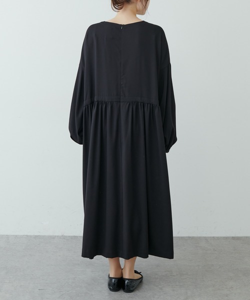 PUAL CE CIN（ピュアルセシン）の「【Du noir】ウエスト切替ワンピース（ワンピース・レディース・グレー/ブラック/ネイビー・FREE）」の5枚目の写真