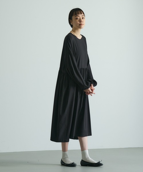 PUAL CE CIN（ピュアルセシン）の「【Du noir】ウエスト切替ワンピース（ワンピース・レディース・グレー/ブラック/ネイビー・FREE）」の14枚目の写真