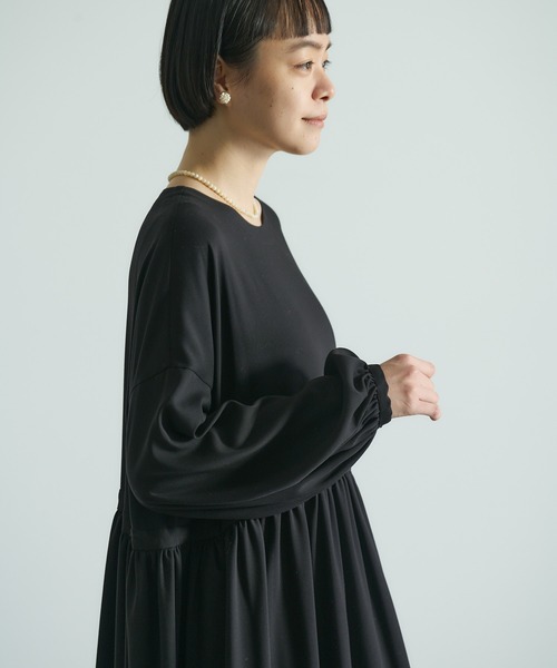 PUAL CE CIN（ピュアルセシン）の「【Du noir】ウエスト切替ワンピース（ワンピース・レディース・グレー/ブラック/ネイビー・FREE）」の6枚目の写真