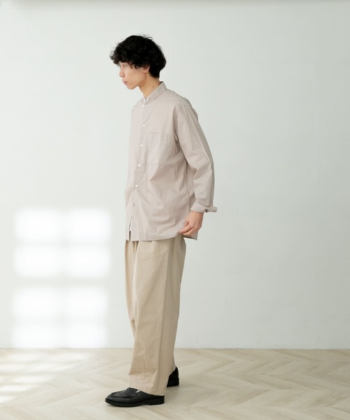 FORK&SPOON（フォークアンドスプーン）の「FORK&SPOON　スタンドカラーシャツ（シャツ/ブラウス・メンズ・ベージュ/ネイビー・4/5）」の19枚目の写真