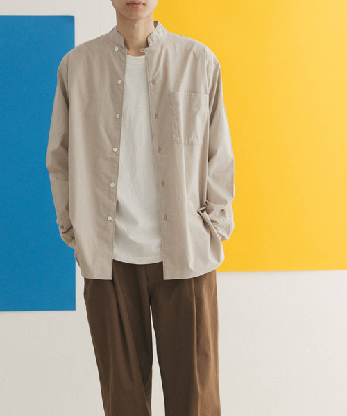 FORK&SPOON（フォークアンドスプーン）の「FORK&SPOON　スタンドカラーシャツ（シャツ/ブラウス・メンズ・ベージュ/ネイビー・4/5）」の21枚目の写真