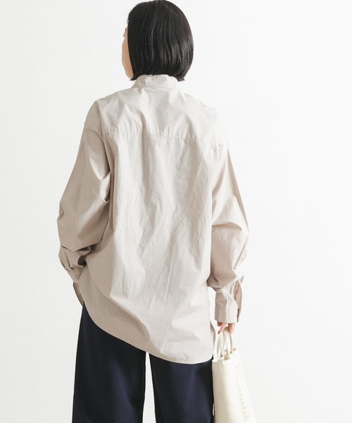 FORK&SPOON（フォークアンドスプーン）の「FORK&SPOON　スタンドカラーシャツ（シャツ/ブラウス・メンズ・ベージュ/ネイビー・4/5）」の8枚目の写真