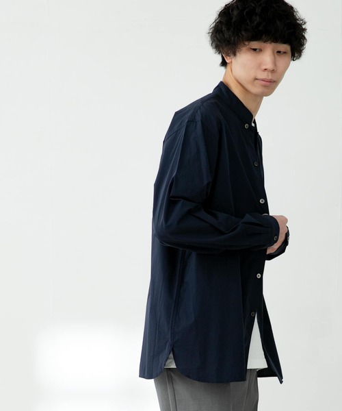 FORK&SPOON（フォークアンドスプーン）の「FORK&SPOON　スタンドカラーシャツ（シャツ/ブラウス・メンズ・ベージュ/ネイビー・4/5）」の10枚目の写真