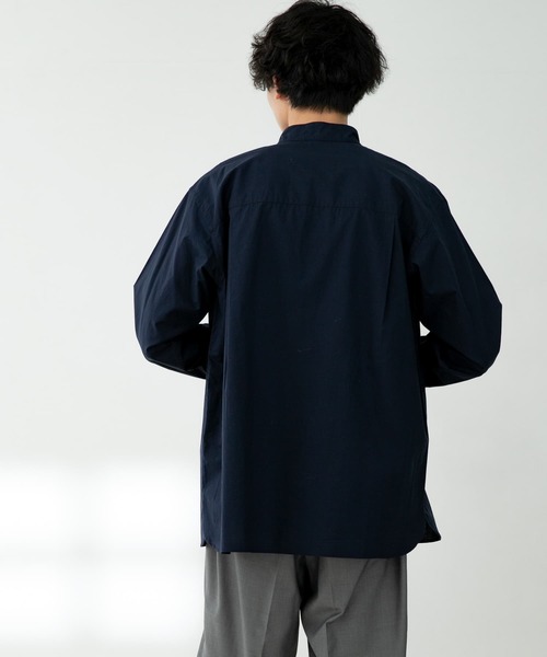 FORK&SPOON（フォークアンドスプーン）の「FORK&SPOON　スタンドカラーシャツ（シャツ/ブラウス・メンズ・ベージュ/ネイビー・4/5）」の12枚目の写真