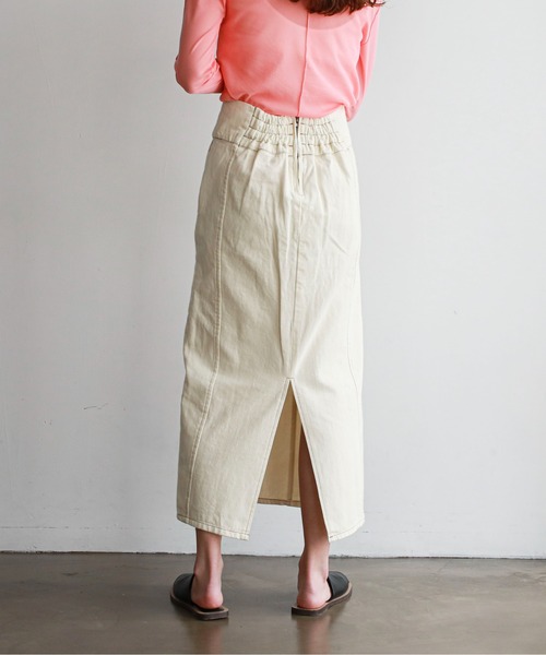 feepur（フェピュール）の「デニムカマーバンドタイトスカート（デニムスカート・レディース・ブラック/アイボリー/シルバーグレー・SMALL/MEDIUM）」の9枚目の写真