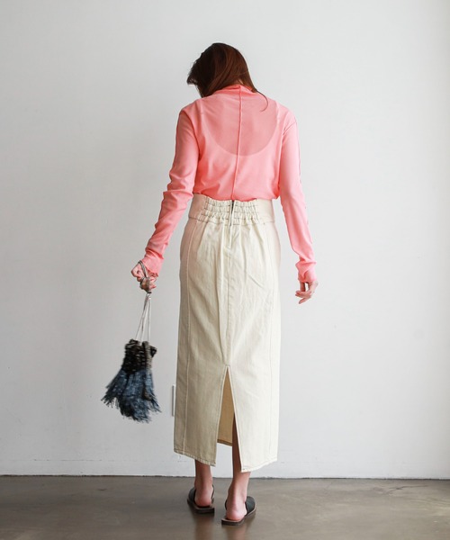 feepur（フェピュール）の「デニムカマーバンドタイトスカート（デニムスカート・レディース・ブラック/アイボリー/シルバーグレー・SMALL/MEDIUM）」の13枚目の写真