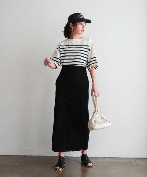 feepur（フェピュール）の「デニムカマーバンドタイトスカート（デニムスカート・レディース・ブラック/アイボリー/シルバーグレー・SMALL/MEDIUM）」の15枚目の写真