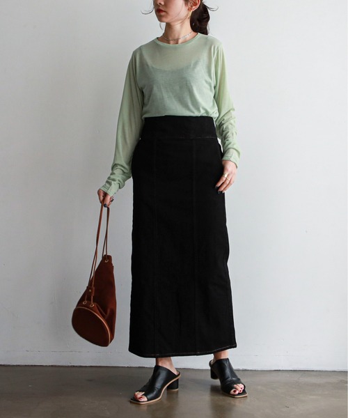 feepur（フェピュール）の「デニムカマーバンドタイトスカート（デニムスカート・レディース・ブラック/アイボリー/シルバーグレー・SMALL/MEDIUM）」の20枚目の写真