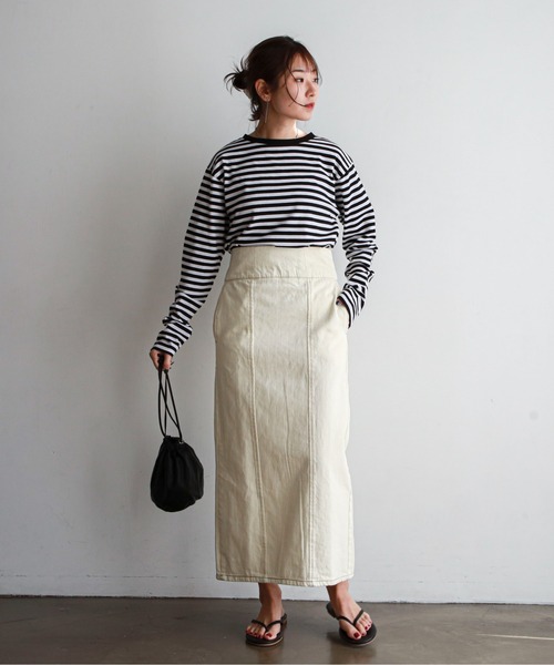 feepur（フェピュール）の「デニムカマーバンドタイトスカート（デニムスカート・レディース・ブラック/アイボリー/シルバーグレー・SMALL/MEDIUM）」の14枚目の写真