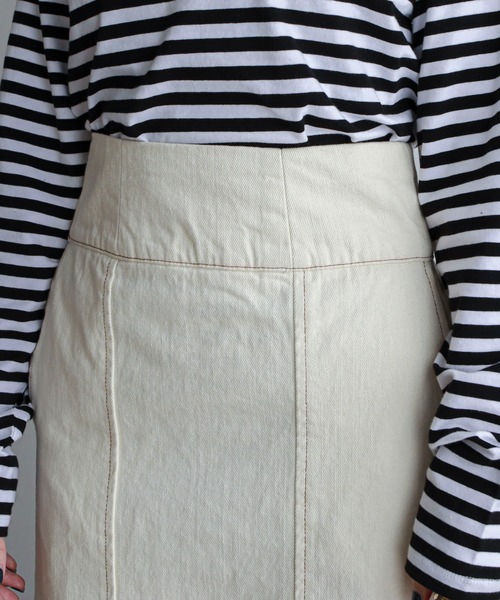 feepur（フェピュール）の「デニムカマーバンドタイトスカート（デニムスカート・レディース・ブラック/アイボリー/シルバーグレー・SMALL/MEDIUM）」の8枚目の写真