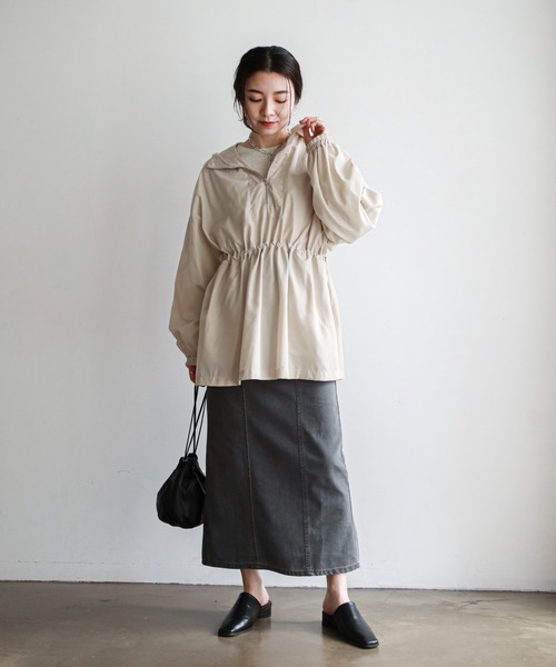 feepur（フェピュール）の「デニムカマーバンドタイトスカート（デニムスカート・レディース・ブラック/アイボリー/シルバーグレー・SMALL/MEDIUM）」の19枚目の写真