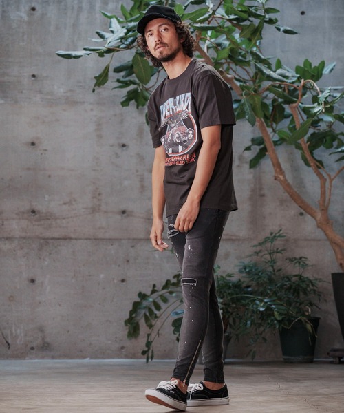 CAMBIO（カンビオ）の「mt7674- プリントT（Fictitiousバンド） Tシャツ（Tシャツ/カットソー・メンズ・杢グレー/ベージュ系その他/スミクロ・S/M/L/XL）」の4枚目の写真