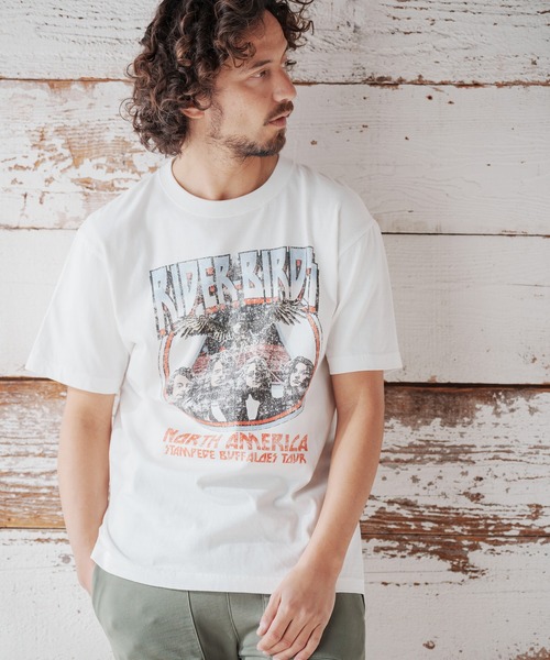 CAMBIO（カンビオ）の「mt7674- プリントT（Fictitiousバンド） Tシャツ（Tシャツ/カットソー・メンズ・杢グレー/ベージュ系その他/スミクロ・S/M/L/XL）」の20枚目の写真