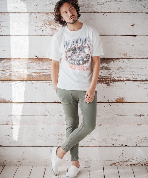 CAMBIO（カンビオ）の「mt7674- プリントT（Fictitiousバンド） Tシャツ（Tシャツ/カットソー・メンズ・杢グレー/ベージュ系その他/スミクロ・S/M/L/XL）」の18枚目の写真