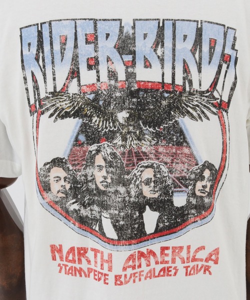 CAMBIO（カンビオ）の「mt7674- プリントT（Fictitiousバンド） Tシャツ（Tシャツ/カットソー・メンズ・杢グレー/ベージュ系その他/スミクロ・S/M/L/XL）」の6枚目の写真