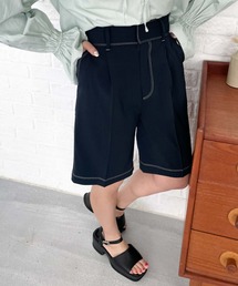 配色ステッチハーフパンツ