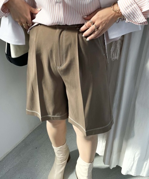 archives（アルシーヴ）の「配色ステッチハーフパンツ（その他パンツ・レディース・ネイビー/アイボリー/モカ・MEDIUM）」の13枚目の写真