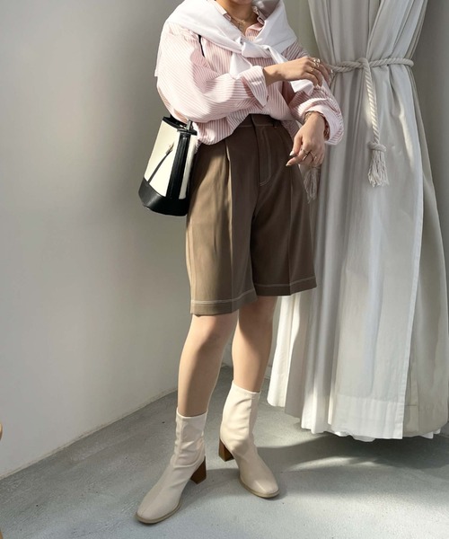 archives（アルシーヴ）の「配色ステッチハーフパンツ（その他パンツ・レディース・ネイビー/アイボリー/モカ・MEDIUM）」の11枚目の写真