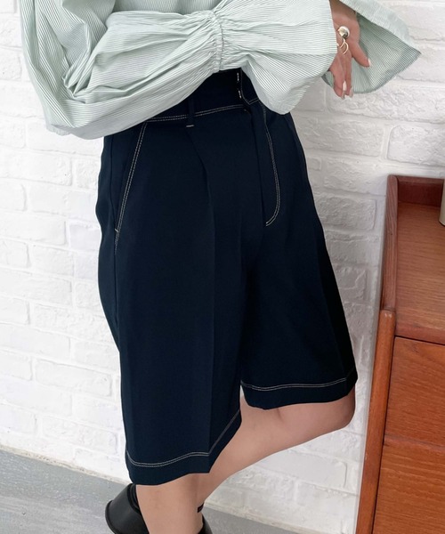 archives（アルシーヴ）の「配色ステッチハーフパンツ（その他パンツ・レディース・ネイビー/アイボリー/モカ・MEDIUM）」の17枚目の写真