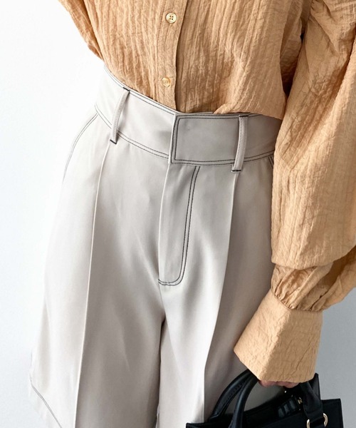 archives（アルシーヴ）の「配色ステッチハーフパンツ（その他パンツ・レディース・ネイビー/アイボリー/モカ・MEDIUM）」の16枚目の写真