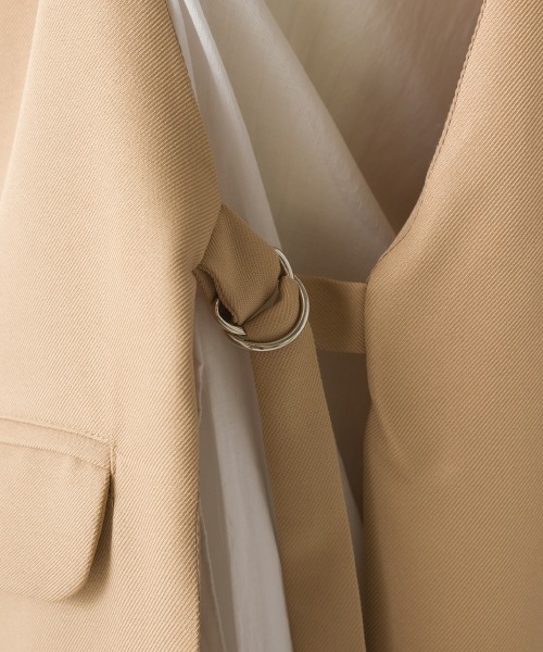 OMNES（オムネス）の「ノーカラーオープンサイドロングジレ（ベスト・レディース・ブラック/ベージュ/ライトカーキ・FREE）」の6枚目の写真