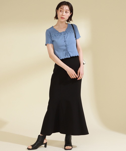 Ray BEAMS（レイビームス）の「Ray BEAMS / テレコメロー コンパクト カーディガン（カーディガン/ボレロ・レディース・ブルー/オレンジ/ブラック・ONE SIZE）」の11枚目の写真