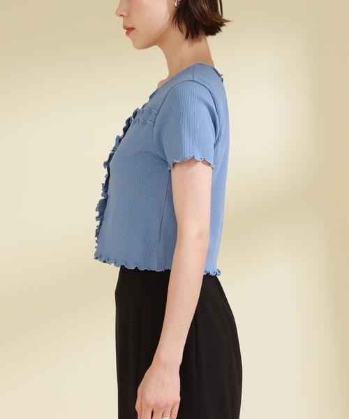 Ray BEAMS（レイビームス）の「Ray BEAMS / テレコメロー コンパクト カーディガン（カーディガン/ボレロ・レディース・ブルー/オレンジ/ブラック・ONE SIZE）」の16枚目の写真