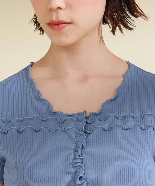 Ray BEAMS（レイビームス）の「Ray BEAMS / テレコメロー コンパクト カーディガン（カーディガン/ボレロ・レディース・ブルー/オレンジ/ブラック・ONE SIZE）」の18枚目の写真