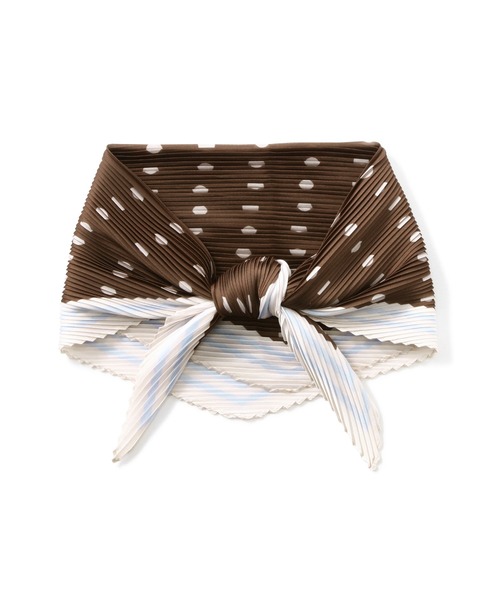 N.（N. Natural Beauty Basic）（エヌエヌナチュラルビューティーベーシック）の「ドット柄プリーツスカーフ（ストール/ショール・レディース・ホワイト系その他/ブラウン系その他・ﾌﾘ-）」の2枚目の写真