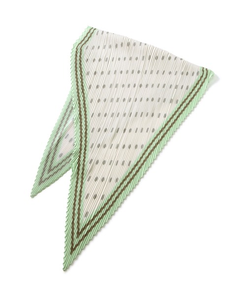 N.（N. Natural Beauty Basic）（エヌエヌナチュラルビューティーベーシック）の「ドット柄プリーツスカーフ（ストール/ショール・レディース・ホワイト系その他/ブラウン系その他・ﾌﾘ-）」の4枚目の写真