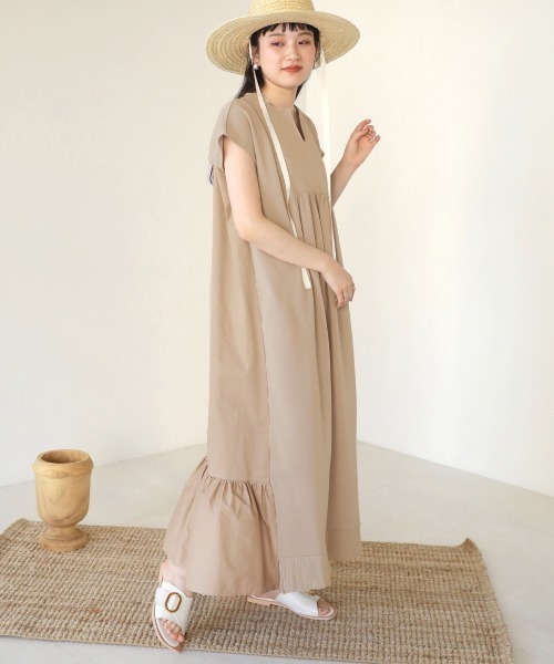 Bab（バブ）の「【Mサイズ・TLサイズ　選べる２サイズ】バックシャンティアードワンピース（ワンピース・レディース・カーキ/ライトグレー/ピンクベージュ/ブラック・TL/M）」の11枚目の写真