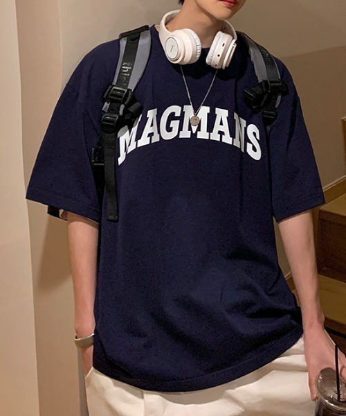 MGV（エムジーヴィー）の「"MAGMANS"カレッジロゴTシャツ（Tシャツ/カットソー・メンズ・ホワイト/ブラック/ネイビー/グリーン・MEDIUM/LARGE/X-LARGE）」の4枚目の写真