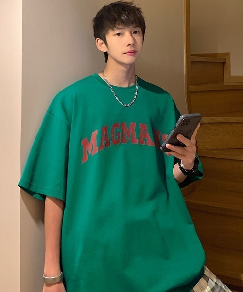 MGV（エムジーヴィー）の「"MAGMANS"カレッジロゴTシャツ（Tシャツ/カットソー・メンズ・ホワイト/ブラック/ネイビー/グリーン・MEDIUM/LARGE/X-LARGE）」の15枚目の写真