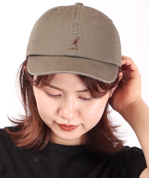 KANGOL（カンゴール）の「KANGOL ウォッシュド ベースボールキャップ（キャップ・メンズ・ブラック/ベージュ/ネイビー/グリーン/グリーン系その他/ホワイト×ネイビー・FREE）」の5枚目の写真