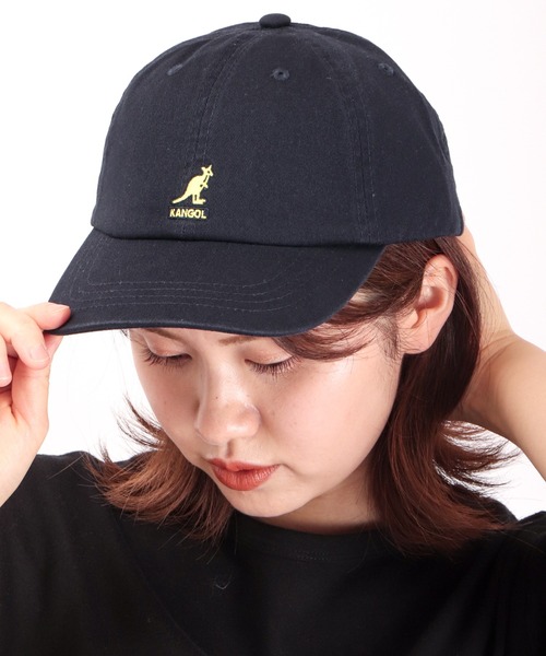 KANGOL（カンゴール）の「KANGOL ウォッシュド ベースボールキャップ（キャップ・メンズ・ブラック/ベージュ/ネイビー/グリーン/グリーン系その他/ホワイト×ネイビー・FREE）」の6枚目の写真
