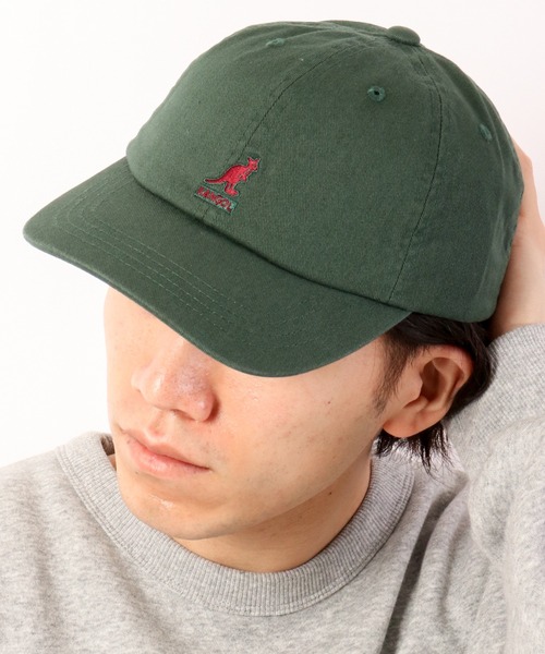 KANGOL（カンゴール）の「KANGOL ウォッシュド ベースボールキャップ（キャップ・メンズ・ブラック/ベージュ/ネイビー/グリーン/グリーン系その他/ホワイト×ネイビー・FREE）」の18枚目の写真