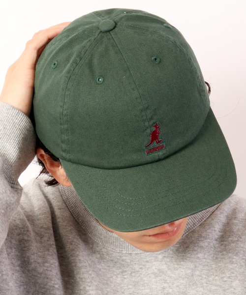 KANGOL（カンゴール）の「KANGOL ウォッシュド ベースボールキャップ（キャップ・メンズ・ブラック/ベージュ/ネイビー/グリーン/グリーン系その他/ホワイト×ネイビー・FREE）」の19枚目の写真