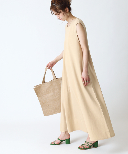 ブラック ノースリーブ フレアワンピース ワンピース ノースリーブワンピース Aラインワンピース フレア