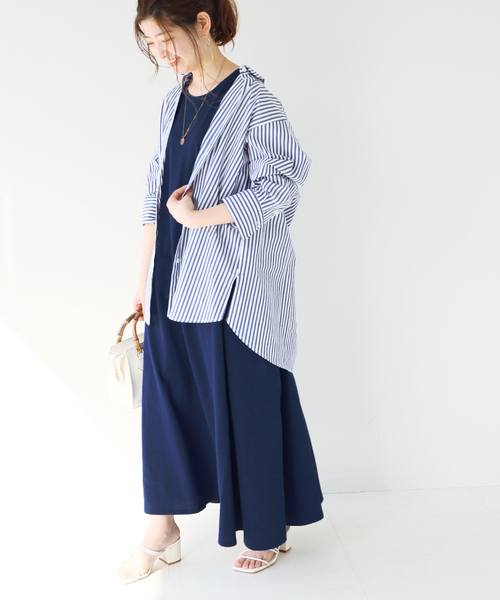 B.C STOCK（ベーセーストック）の「ノースリーブフレアワンピース（ワンピース・レディース・ブラック/カーキ/ネイビー/ベージュ・FREE）」の18枚目の写真