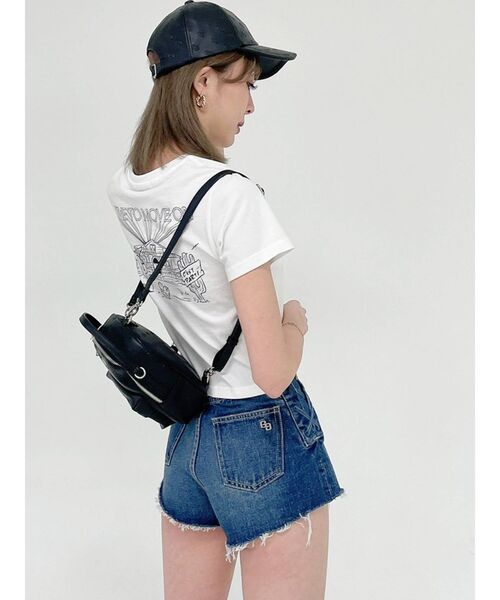 GYDA（ジェイダ）の「BYOBタイトショートTシャツ（Tシャツ/カットソー・レディース・オフホワイト/ブラック/グリーン・FREE）」の10枚目の写真