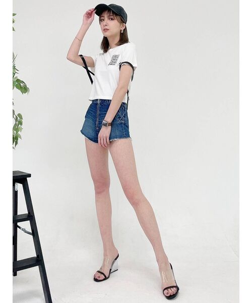 GYDA（ジェイダ）の「BYOBタイトショートTシャツ（Tシャツ/カットソー・レディース・オフホワイト/ブラック/グリーン・FREE）」の19枚目の写真