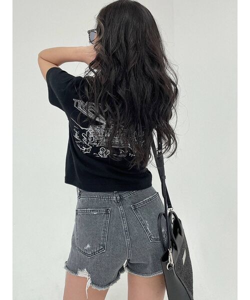 GYDA（ジェイダ）の「BYOBタイトショートTシャツ（Tシャツ/カットソー・レディース・オフホワイト/ブラック/グリーン・FREE）」の16枚目の写真