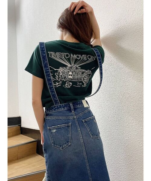 GYDA（ジェイダ）の「BYOBタイトショートTシャツ（Tシャツ/カットソー・レディース・オフホワイト/ブラック/グリーン・FREE）」の8枚目の写真