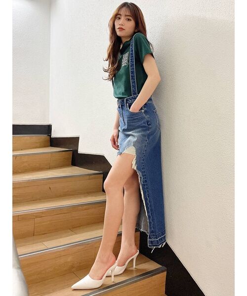 GYDA（ジェイダ）の「BYOBタイトショートTシャツ（Tシャツ/カットソー・レディース・オフホワイト/ブラック/グリーン・FREE）」の17枚目の写真