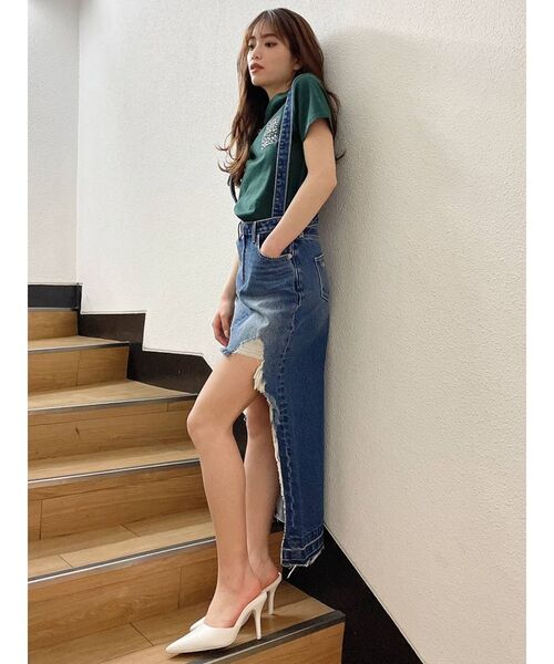 GYDA（ジェイダ）の「BYOBタイトショートTシャツ（Tシャツ/カットソー・レディース・オフホワイト/ブラック/グリーン・FREE）」の14枚目の写真