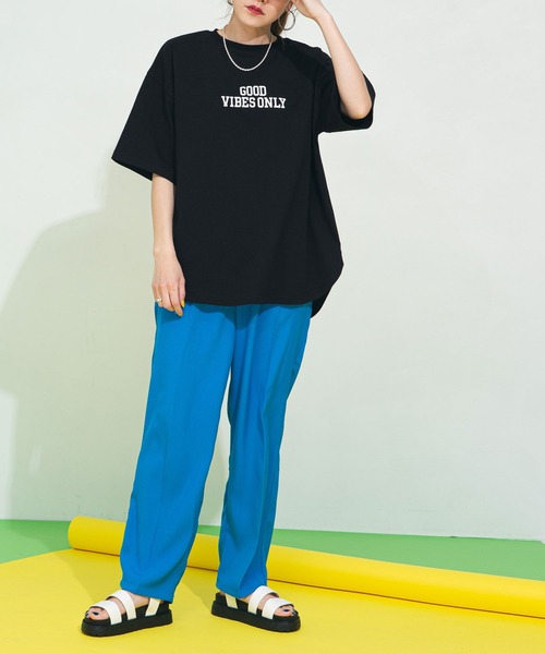 bohmal（ボマール）の「フットボールプリントロゴTシャツ（Tシャツ/カットソー・レディース・オフホワイト/ブラック・FREE）」の4枚目の写真