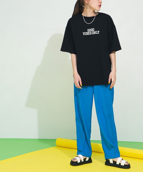 bohmal（ボマール）の「フットボールプリントロゴTシャツ（Tシャツ/カットソー・レディース・オフホワイト/ブラック・FREE）」の10枚目の写真